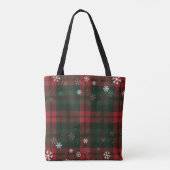 Tote Bag Snowflakes Plaid Famille de Noël Motif (Dos)