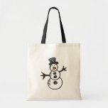 Tote Bag Snowman<br><div class="desc">Illustration pour Christmas with cute,  smiley snowman decoration. C'est possible to change the background color and to add different one to the design with your choice.</div>