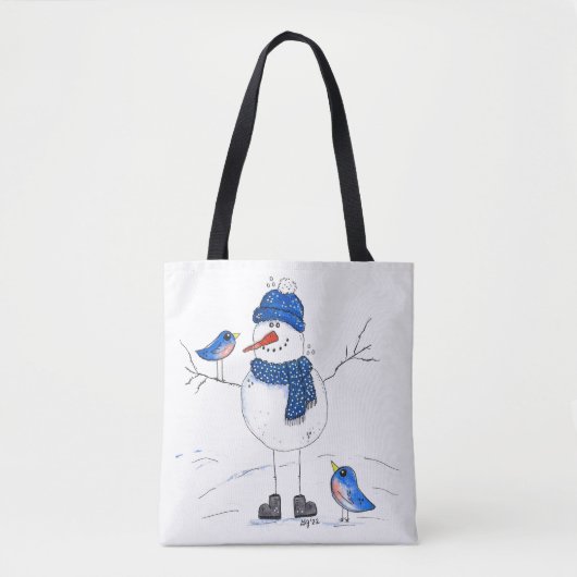 Tote Bag Snowman à longue jambe (Devant)