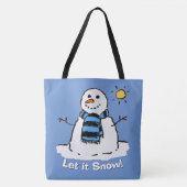 Tote Bag Snowman avec message - Let it Snow! (Devant)