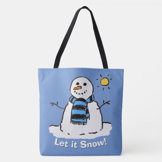 Tote Bag Snowman avec message - Let it Snow! (Devant)