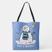 Tote Bag Snowman avec message - Let it Snow! (Dos)