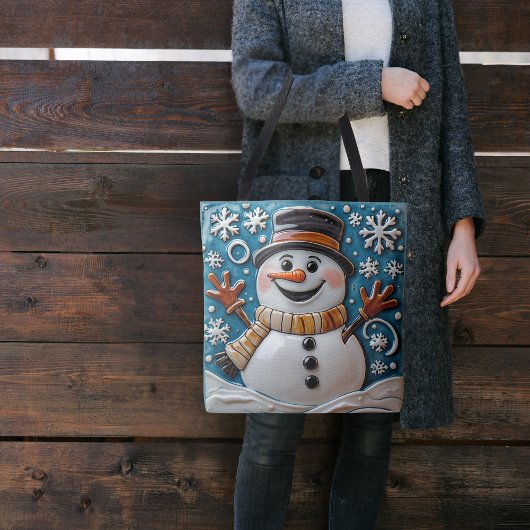 Tote Bag Snowman dans la neige