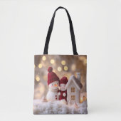 Tote Bag Snowman Frosty Sibings Winter Joie (Devant)