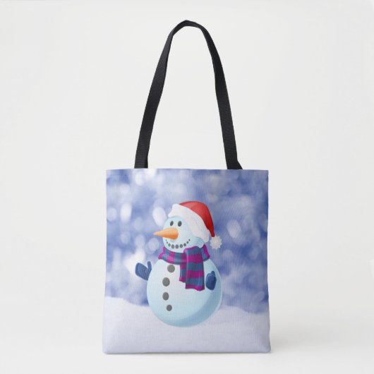 Tote Bag Snowman hiver Joyeux Noël neige (Devant)