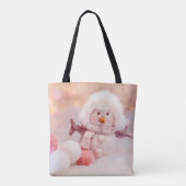 Tote Bag Snowman rose et blanc de Noël (Dos)