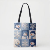 Tote Bag Snowmen and Snowflakes Quilt Pattern (Devant)