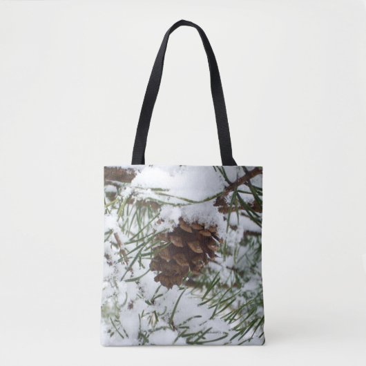 Tote Bag Snowy Pine Cone I (Devant)