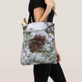 Tote Bag Snowy Pine Cone I (De près)