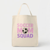 Tote Bag Soccer Maman Squad en rose et violet (Devant)