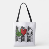 Tote Bag Soccer paix et amour (Dos)
