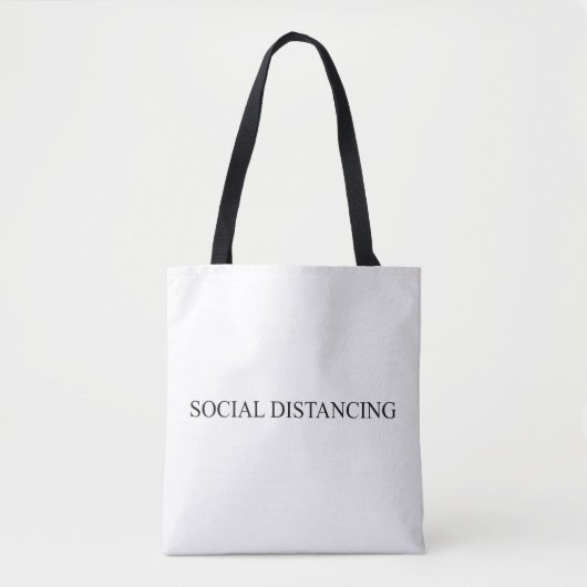 Tote Bag Social distance blanc noir élégant simple drôle (Devant)