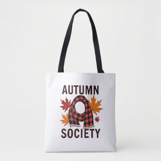 Tote Bag Société Automne - Lettre Plaid personnalisée Rempl (Devant)