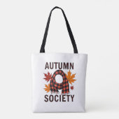 Tote Bag Société Automne - Lettre Plaid personnalisée Rempl (Dos)