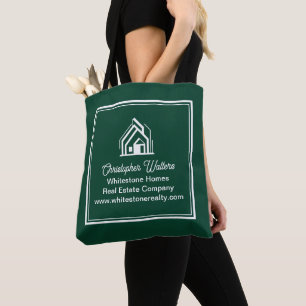 Tote Bag Société immobilière chic verte Realtor personnalis