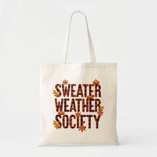 Tote Bag Société Sweater Weather Conception Cosy Saison Aut (Devant)
