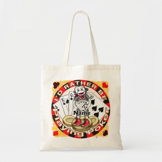 Tote Bag Sock Monkey poker (Devant)