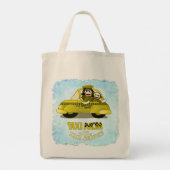 Tote Bag Sock Monkey Taxi Maman nom personnalisé (Dos)