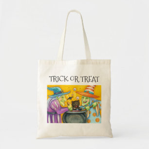 TOTE BAG SOEURS DE TÉMOIGNAGE, CHAT NOIR, TRICK HALLOWEEN O