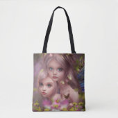 Tote Bag Soeurs des fées parmi les fleurs de la forêt (Devant)