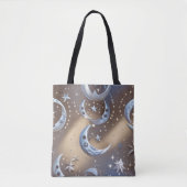 Tote Bag Soft Beige Silvery Blue Moon Calm Elegance (Devant)