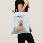 Tote Bag Soft Coated Wheaten Terrier Watercolor Personalize (De près)