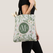 Tote Bag Soft Mint Green Garden Motif (De près)
