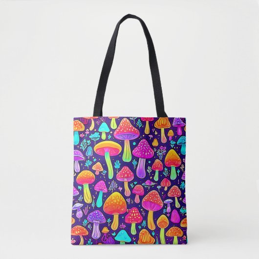Tote Bag Soft Neon : Patch pour champignon de dessin (Devant)