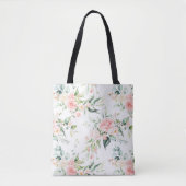 Tote Bag Soft Pastel Rose Rose Flower Motif (Devant)