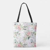 Tote Bag Soft Pastel Rose Rose Flower Motif (Dos)