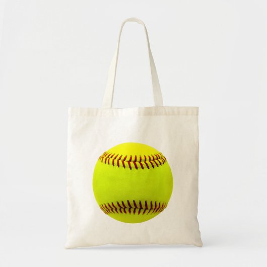 Tote Bag Softball Cutomize Personnaliser le ballon Turquois (Devant)