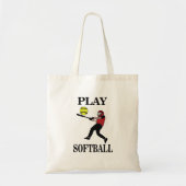 Tote Bag Softball Player Play Softball (Devant)