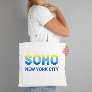Tote Bag SOHO Bleu et Jaune Quartiers de New York
