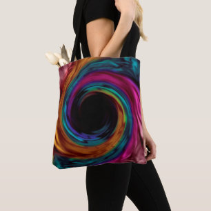 Tote Bag Soie ondulée satin multicolore rose violet bleu