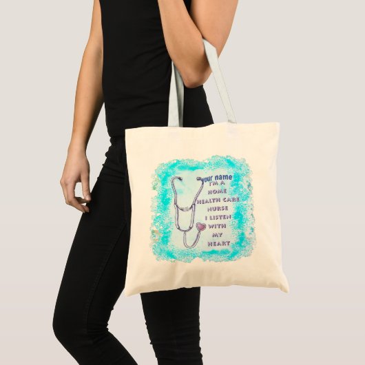 Tote Bag Soins de santé à domicile Infirmière Coeur (Devant (produit))