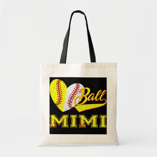 Tote Bag Soirée de baseball Soirée de Ball Heart Mimi Fête  (Devant)