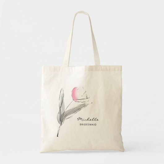 Tote Bag Soirée de mariage pour tulipe rose simple (Devant)