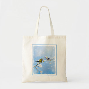 Tote Bag Soirée Grosbeak Peinture - Cute Original Chien Art