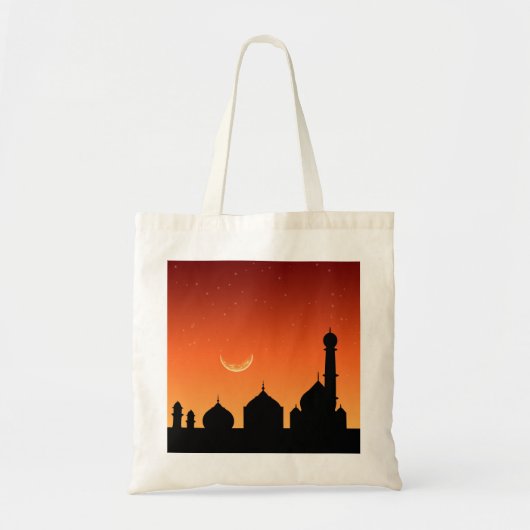 Tote Bag Soirée Mosquée Silhouette Ciel - Budget Fourre-tou (Devant)