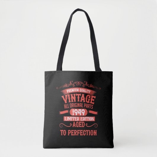 Tote Bag Soirée personnalisée vintage de 75e anniversaire (Devant)