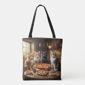 Tote Bag Soirée Pizza Chat, (Dos)
