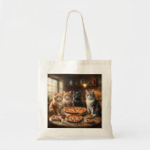 Tote Bag Soirée Pizza Chat, (Devant)
