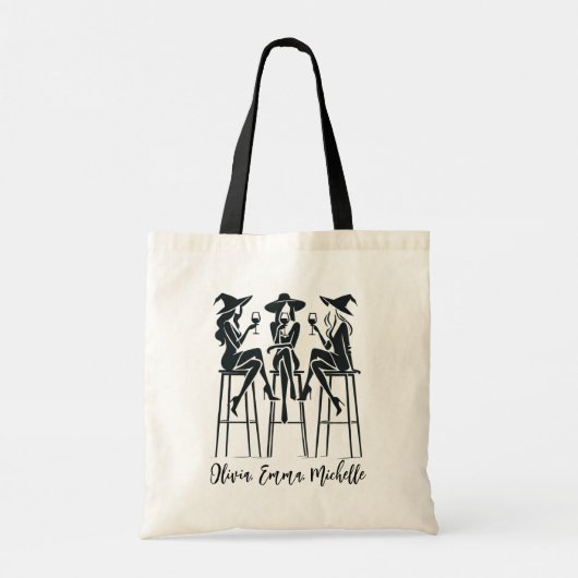 Tote Bag Soirée Vin Personnalisée, Moderne, Élégante Sorciè (Dos)