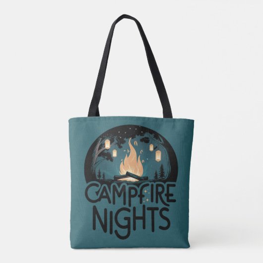 Tote Bag Soirs de feu de camp rustique aventure extérieure (Dos)