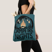 Tote Bag Soirs de feu de camp rustique aventure extérieure (De près)