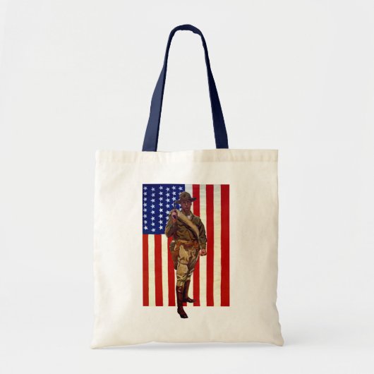 Tote Bag Soldat patriotique vintage avec drapeau américain (Devant)