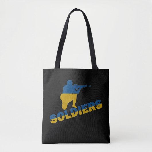Tote Bag Soldats ukrainiens, drapeau ukrainien (Devant)
