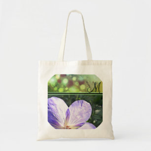 Tote Bag Soleil à fleurs violettes (monogramme)