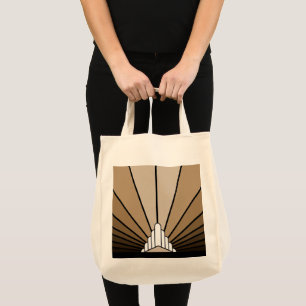 Tote Bag Soleil Art déco bronzé