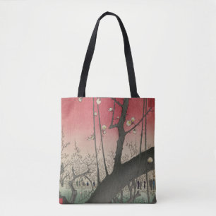 Tote Bag soleil couchant japonais pruniers arbres
